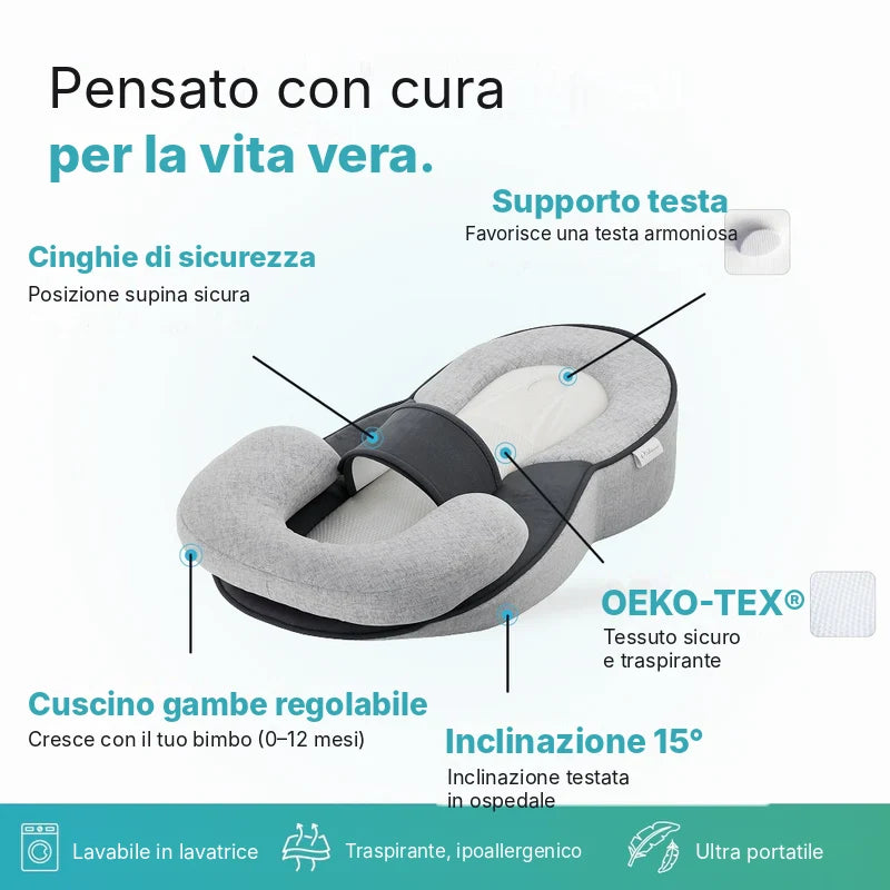 DreamCradle™ – Contro il Reflusso, le Coliche e per un Sonno Migliore